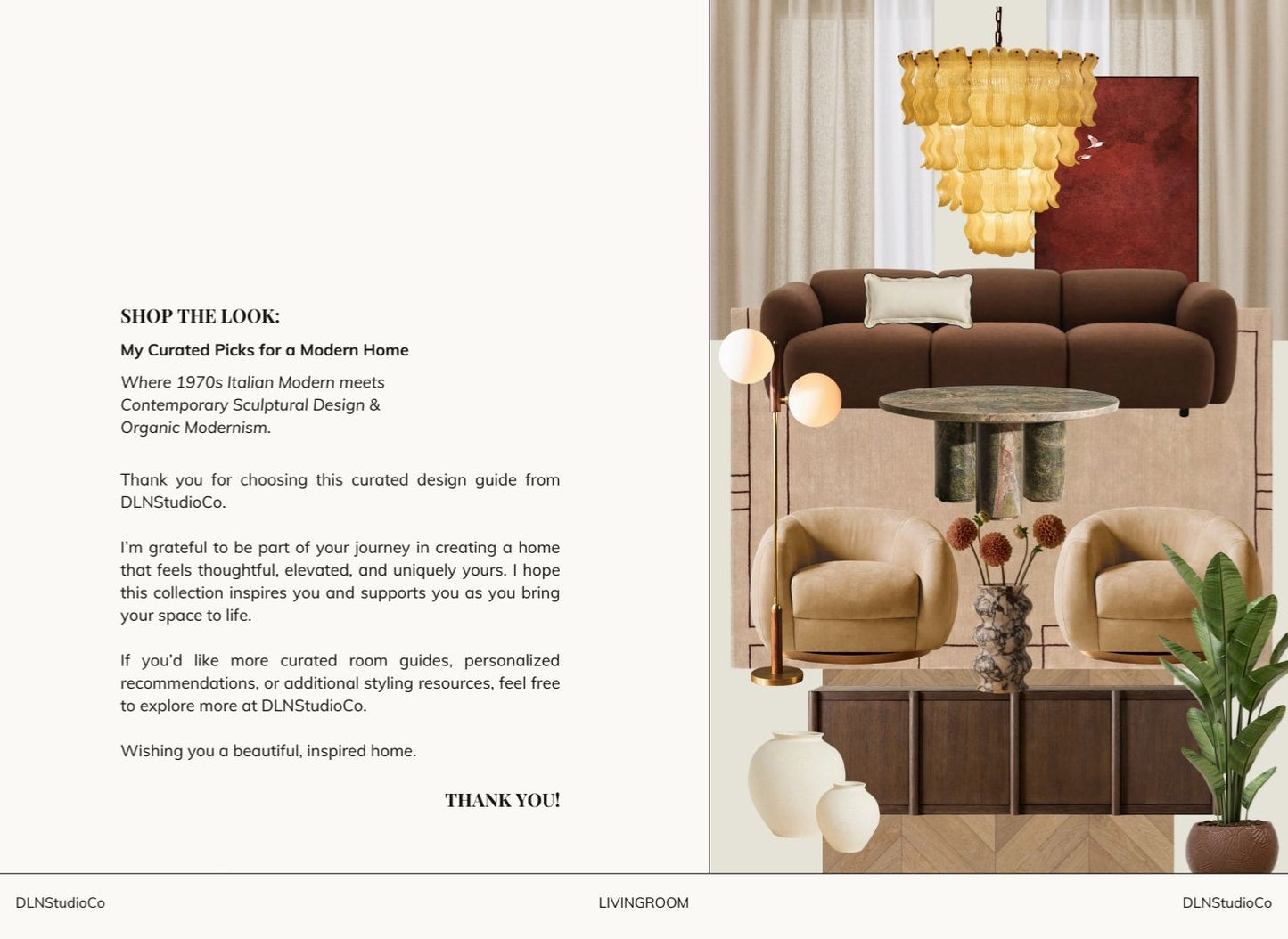 Modern Living Room – Digital Design Guide & Shoplist