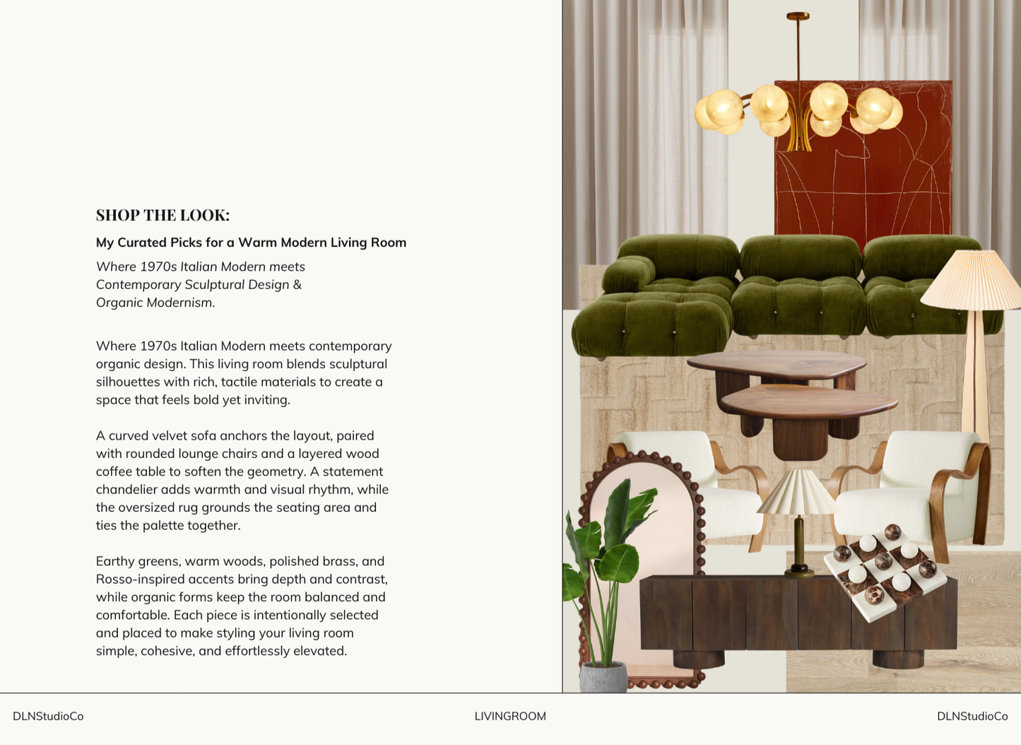 Modern Living Room – Digital Design Guide & Shoplist