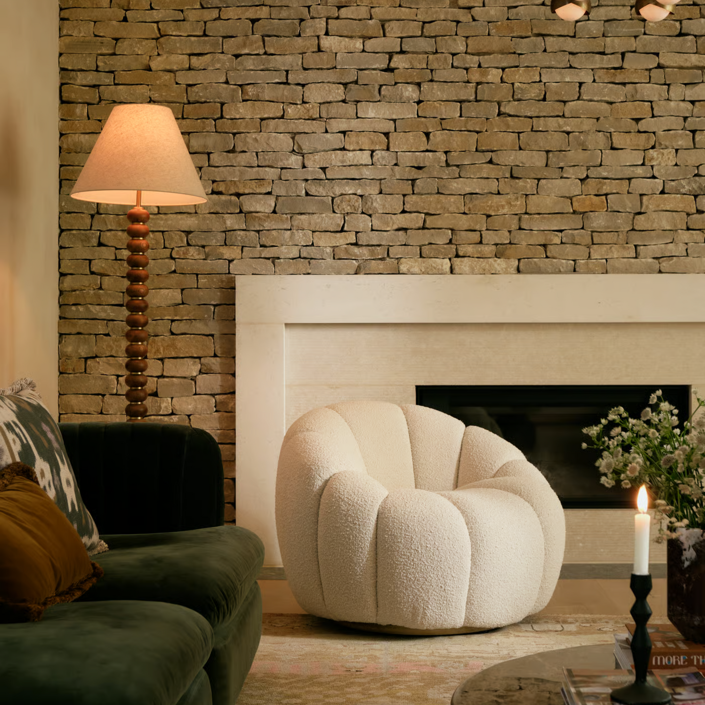 Soho Home- Garret Armchair, Boucle, Natural