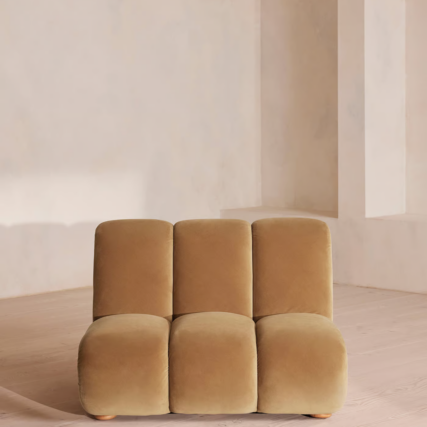 Soho Home- Noelle Sectional Armchair- Velvet Camel