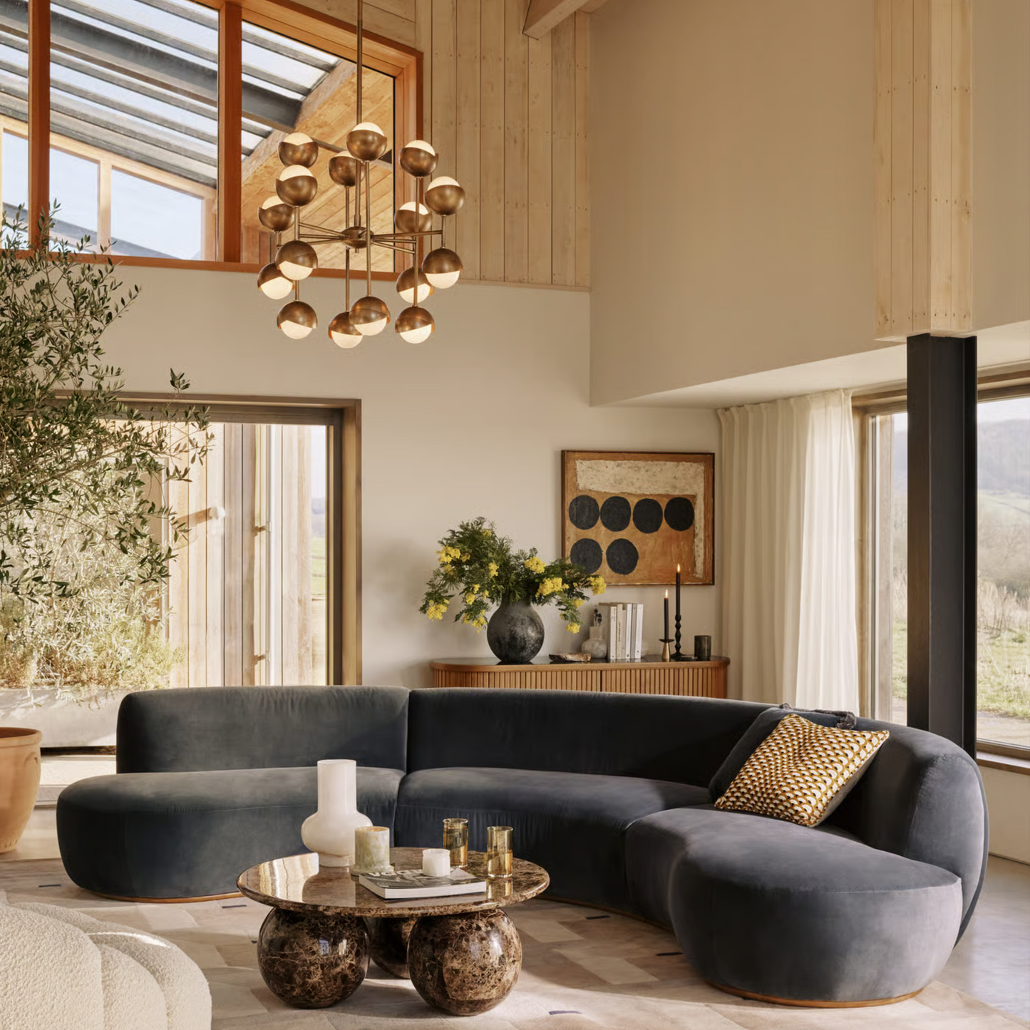 Soho Home- Aline Serpentine Sectional Sofa