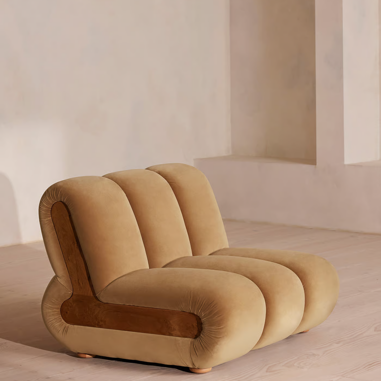 Soho Home- Noelle Sectional Armchair- Velvet Camel