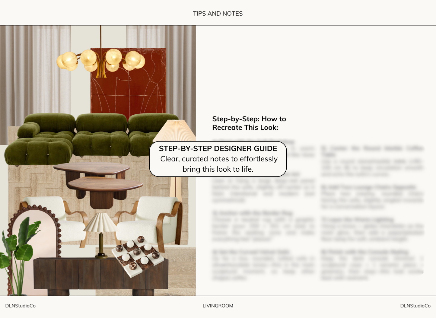 Modern Living Room – Digital Design Guide & Shoplist