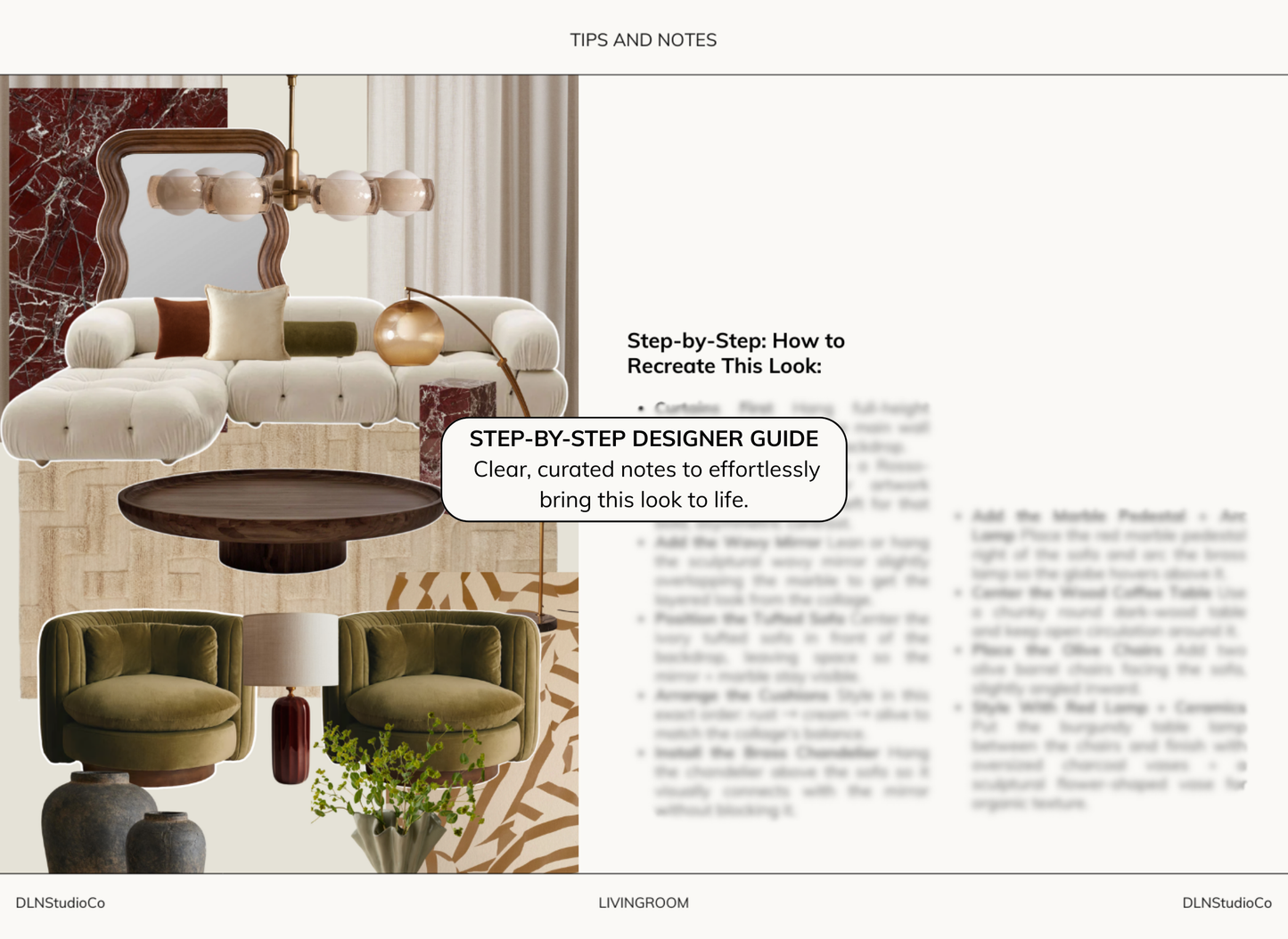 Modern Organic Living Room – Digital Design Guide & Shoplist