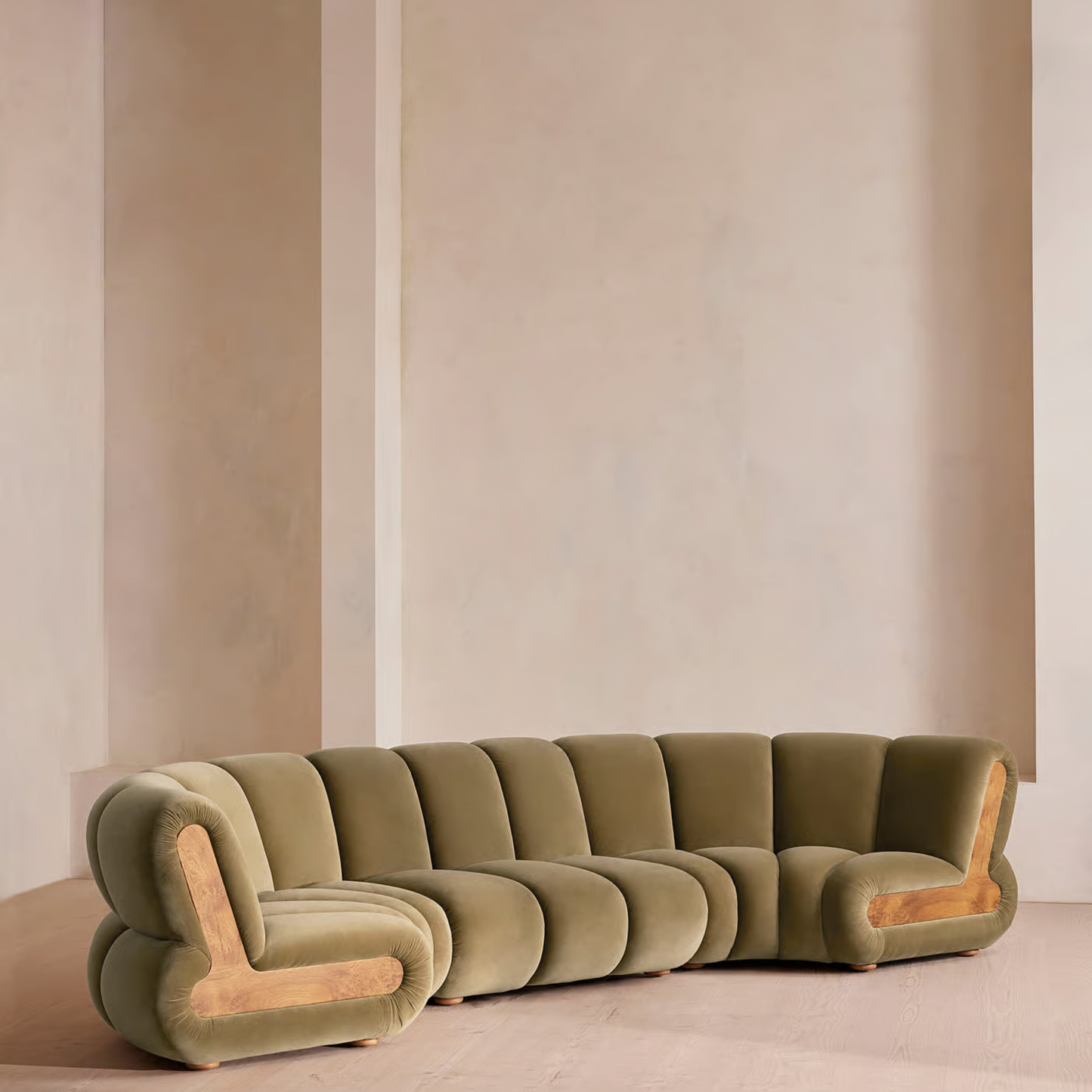 Soho Home- Noelle Sectional Curved Sofa