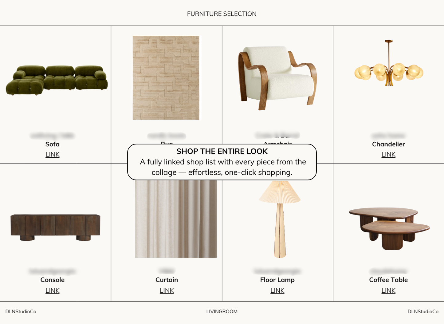 Modern Living Room – Digital Design Guide & Shoplist