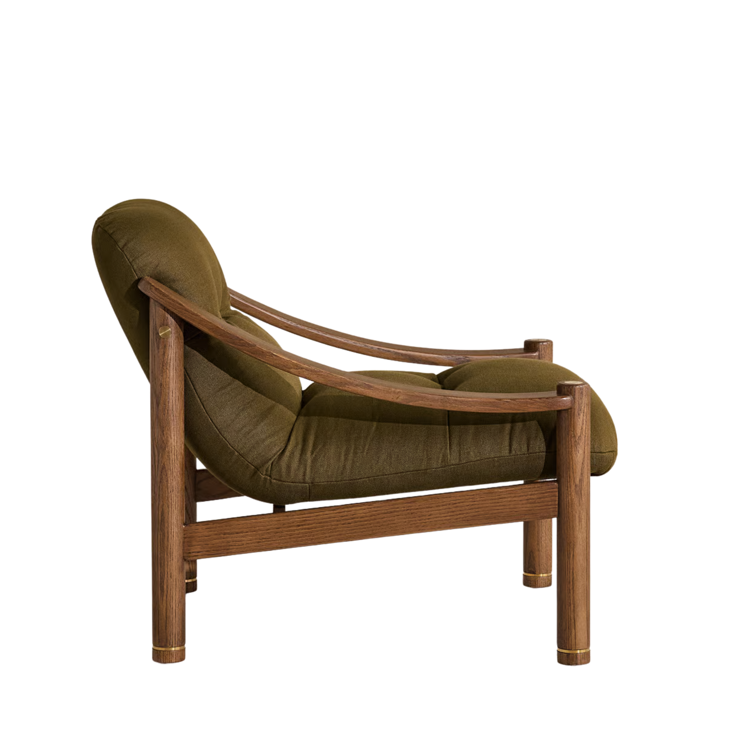 Soho Home- Karine Armchair, Dark Stain, Linen, Olive