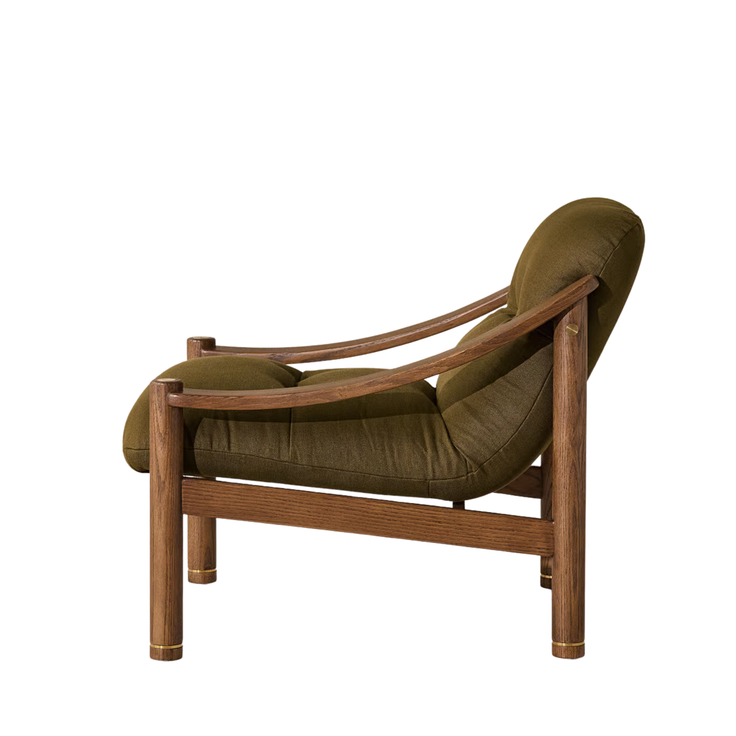 Soho Home- Karine Armchair, Dark Stain, Linen, Olive
