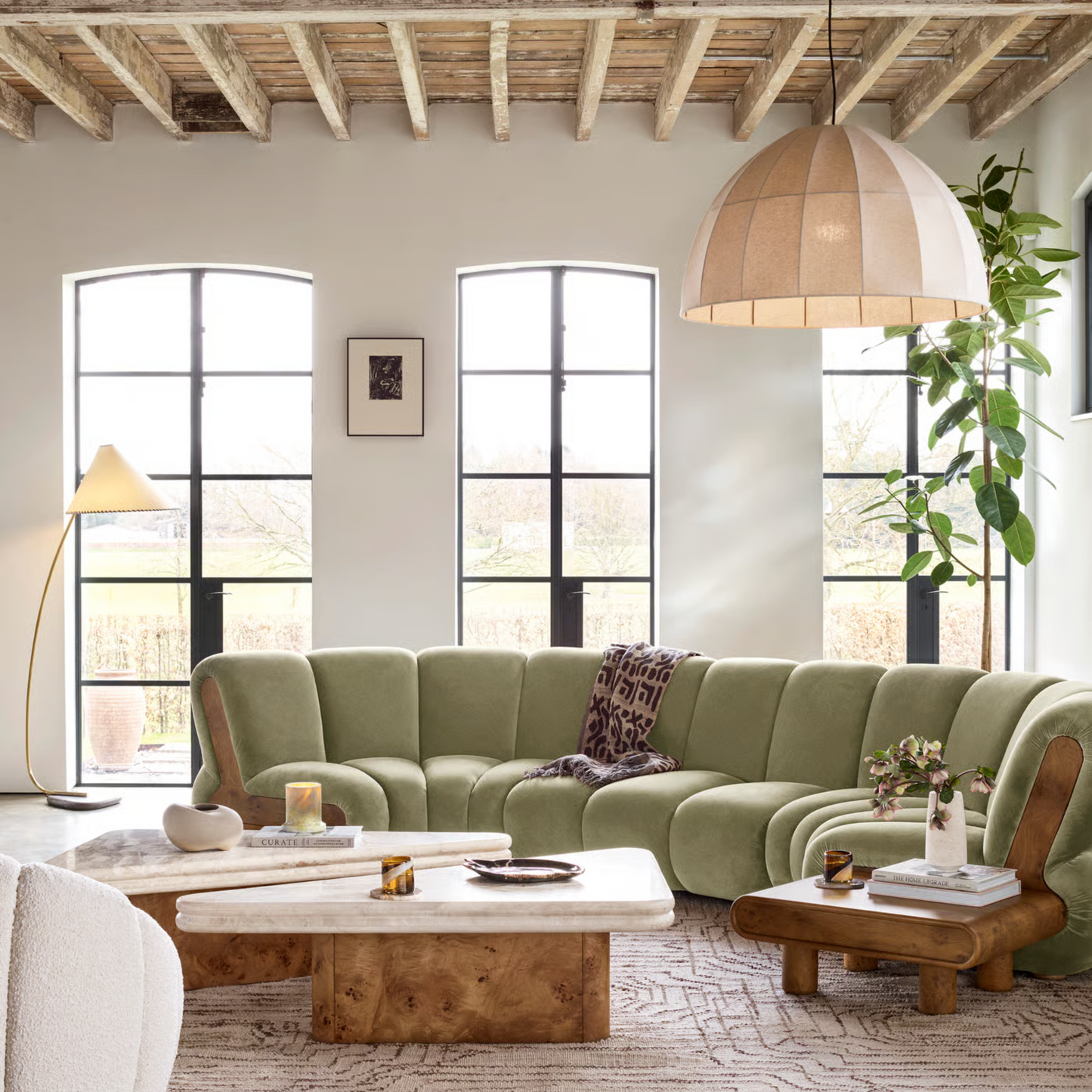 Soho Home- Noelle Sectional Curved Sofa