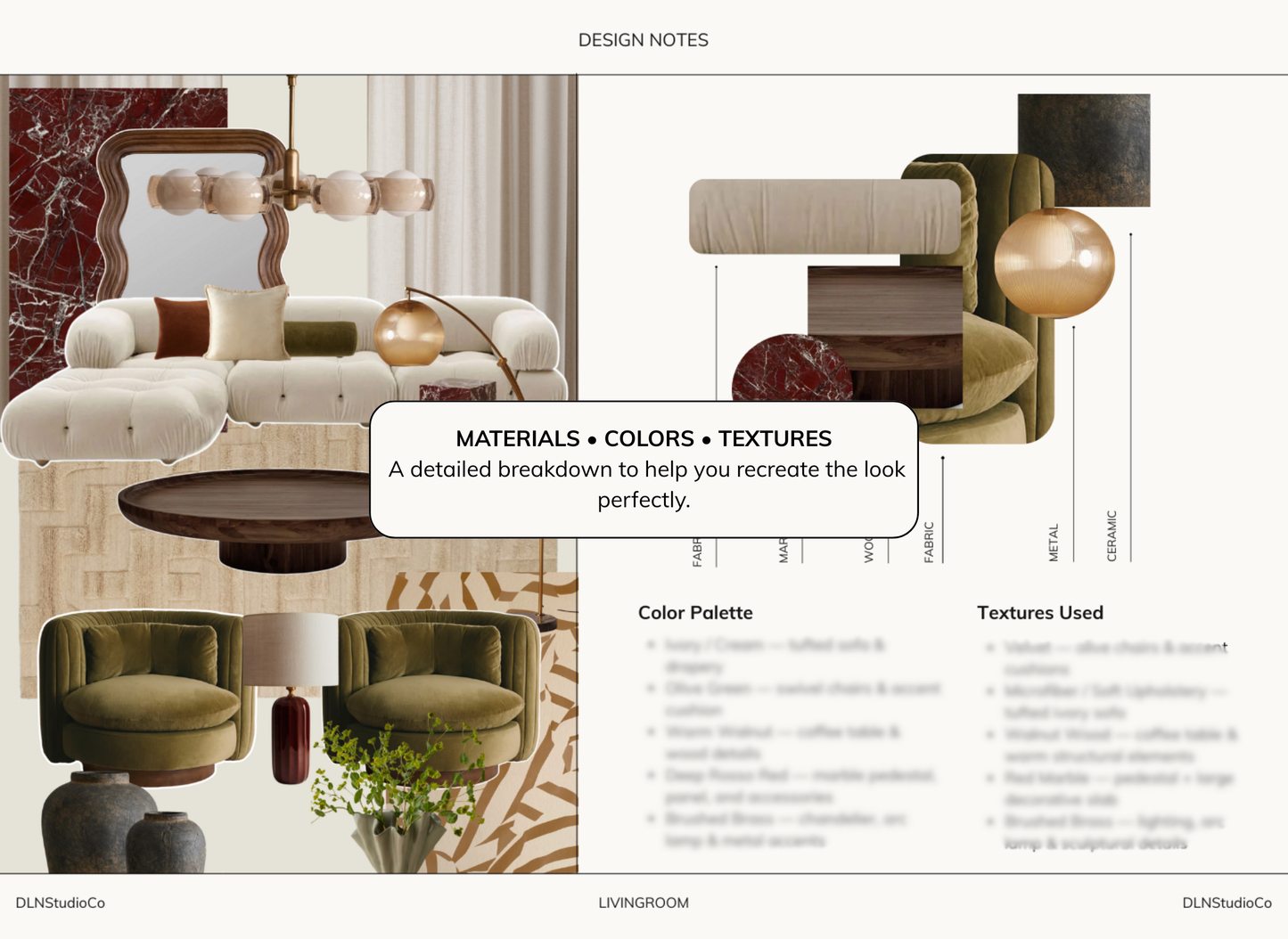 Modern Organic Living Room – Digital Design Guide & Shoplist