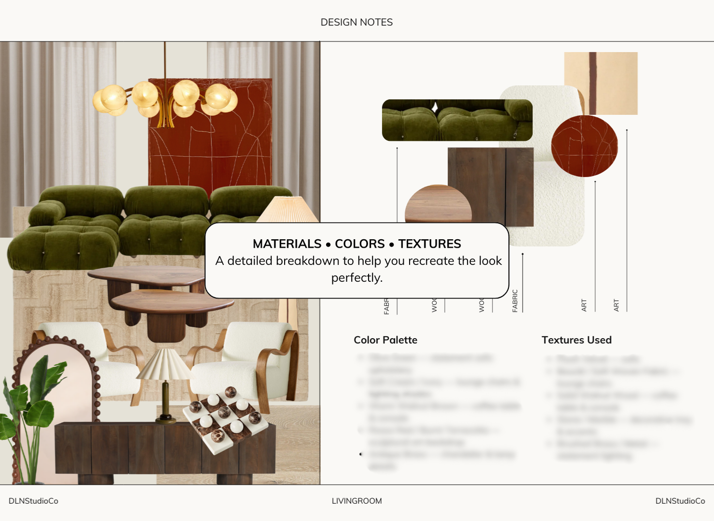 Modern Living Room – Digital Design Guide & Shoplist