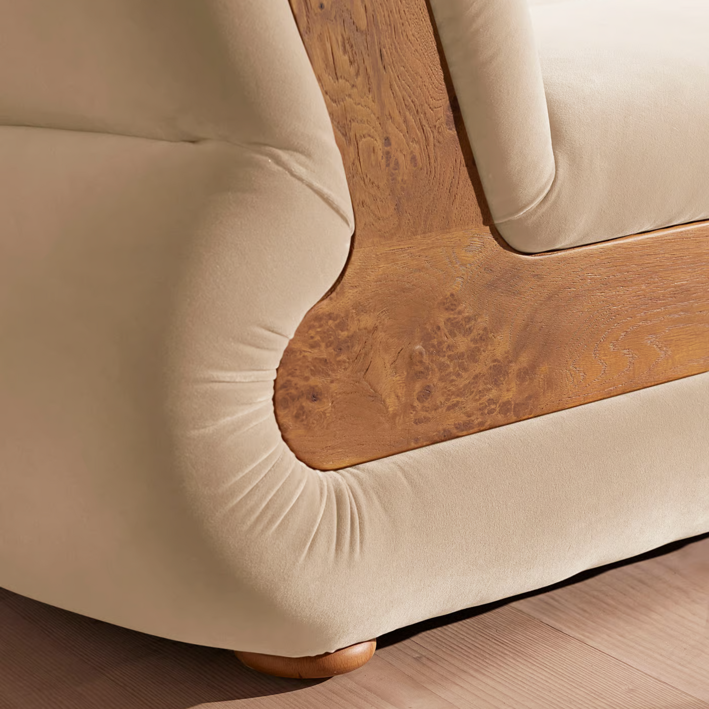 Soho Home- Noelle Sectional Armchair- Velvet Porcelain