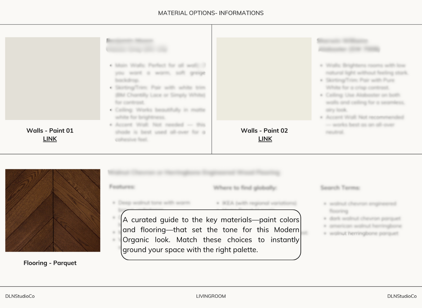 Modern Organic Living Room – Digital Design Guide & Shoplist