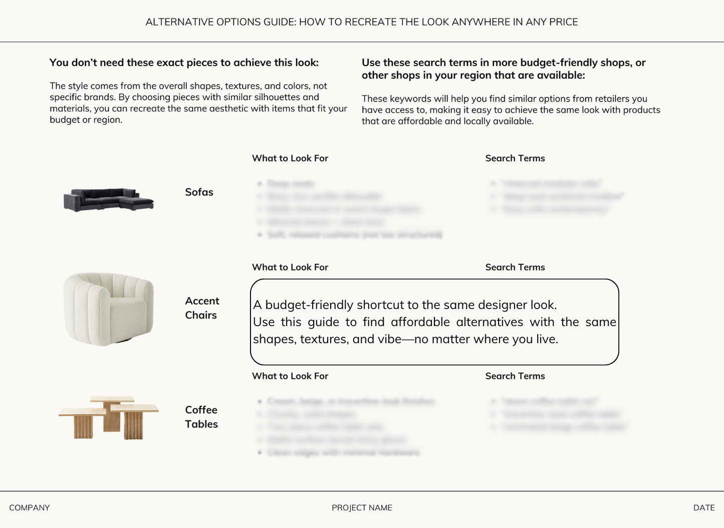 Modern Organic Living Room – Digital Design Guide & Shoplist