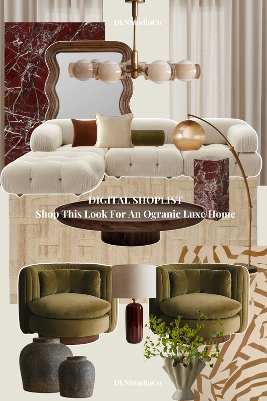 Modern Organic Living Room – Digital Design Guide & Shoplist